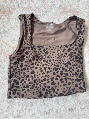 Abercrombie & Fitch Brown Leopard Square Neck Tank